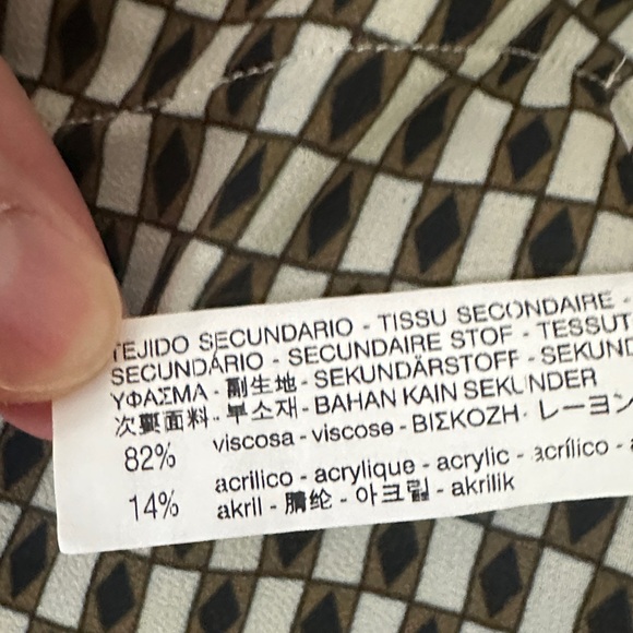 Zara Black and Gold Checkered Blouse - Picture 5 of 5